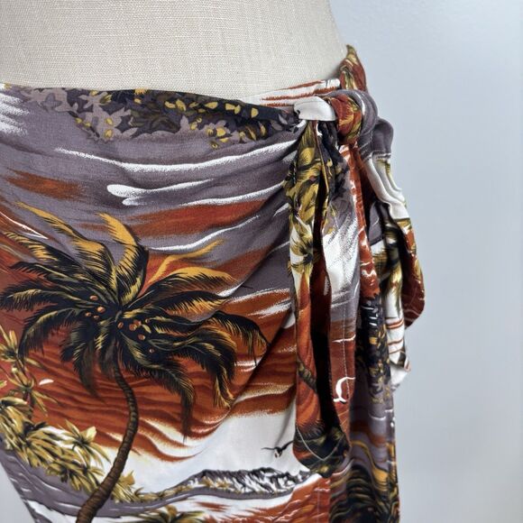 VTG Carole Little Sport Rayon Wrap Skirt Paradise Island Tropical SZ Large - Picture 4 of 8